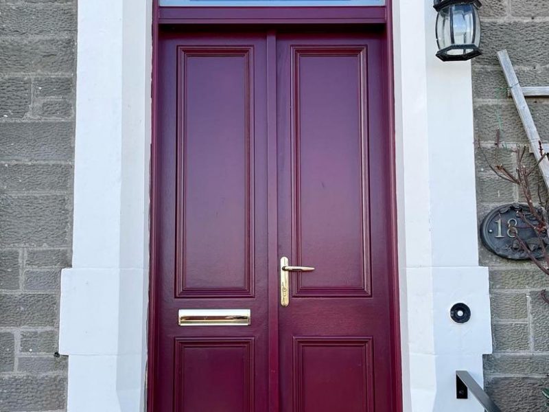 timber front doors cost Central Scotland