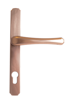 burnished gold heritage handle timber french doors