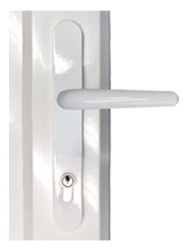 White french door lever